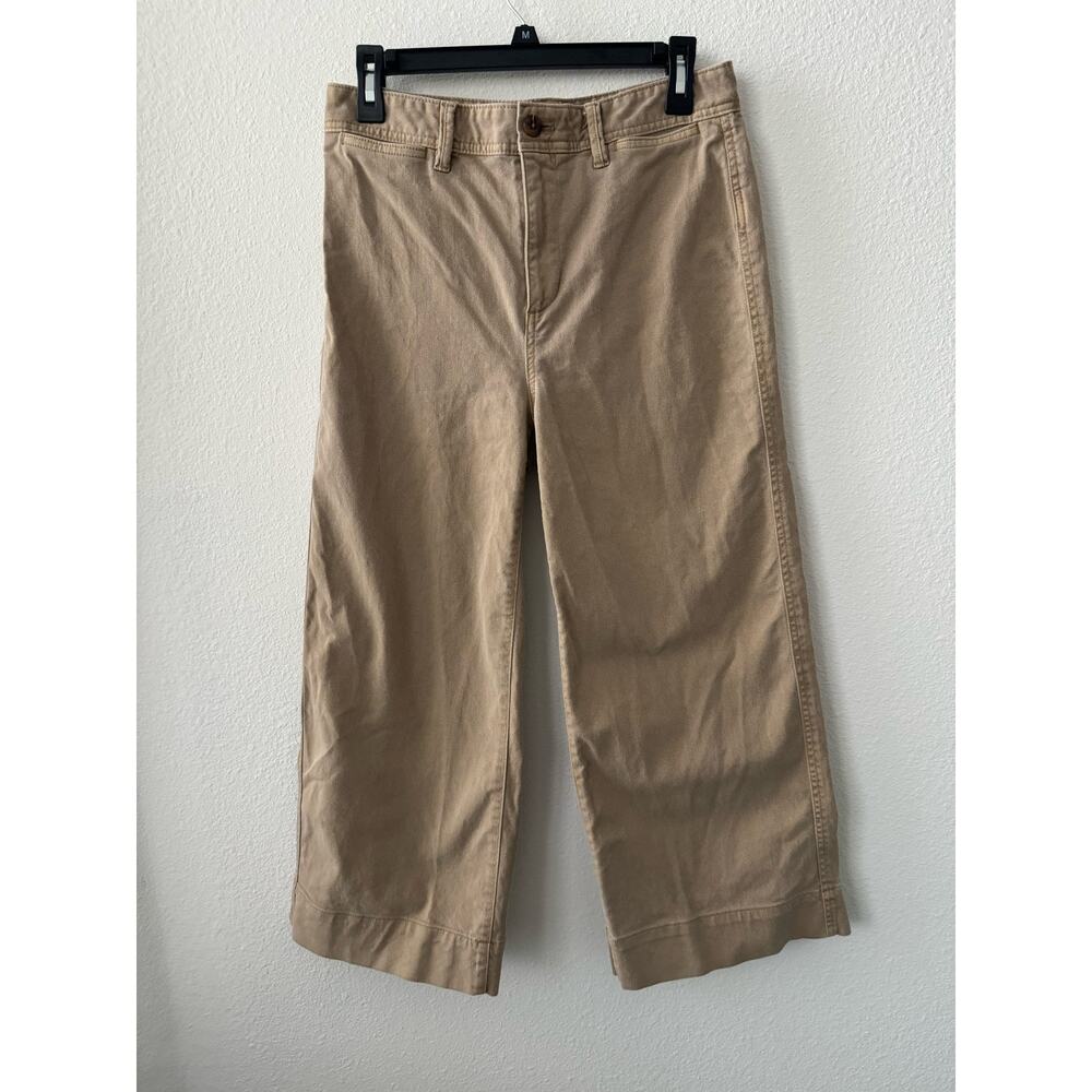 Gap Women’s Wide Leg Cropped Khaki Pants Size 8 Petite- tan